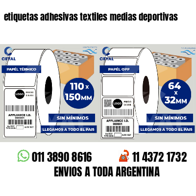 etiquetas adhesivas textiles medias deportivas