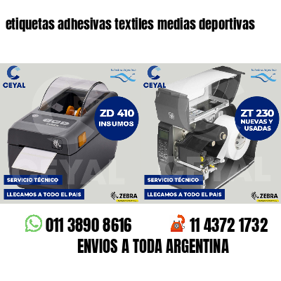 etiquetas adhesivas textiles medias deportivas