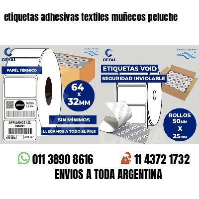 etiquetas adhesivas textiles muñecos peluche