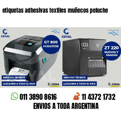 etiquetas adhesivas textiles muñecos peluche