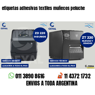etiquetas adhesivas textiles muñecos peluche