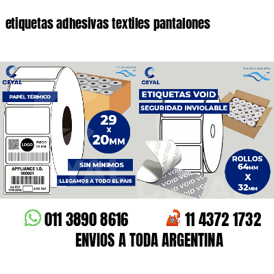 etiquetas adhesivas textiles pantalones