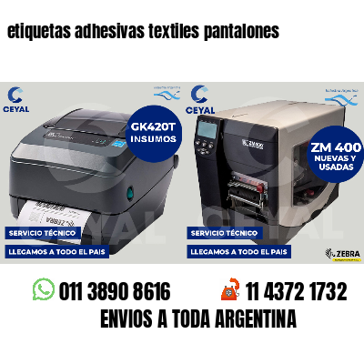 etiquetas adhesivas textiles pantalones