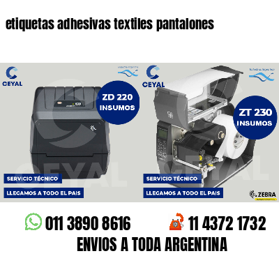 etiquetas adhesivas textiles pantalones