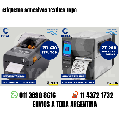 etiquetas adhesivas textiles ropa