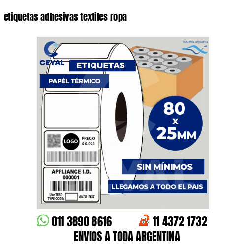 etiquetas adhesivas textiles ropa
