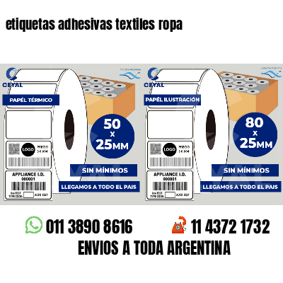 etiquetas adhesivas textiles ropa