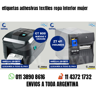 etiquetas adhesivas textiles ropa interior mujer