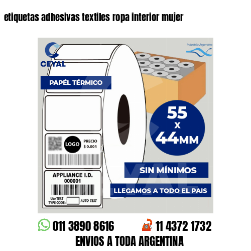 etiquetas adhesivas textiles ropa interior mujer
