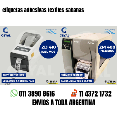 etiquetas adhesivas textiles sabanas