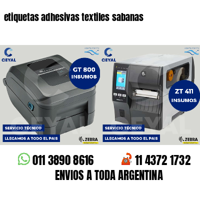 etiquetas adhesivas textiles sabanas
