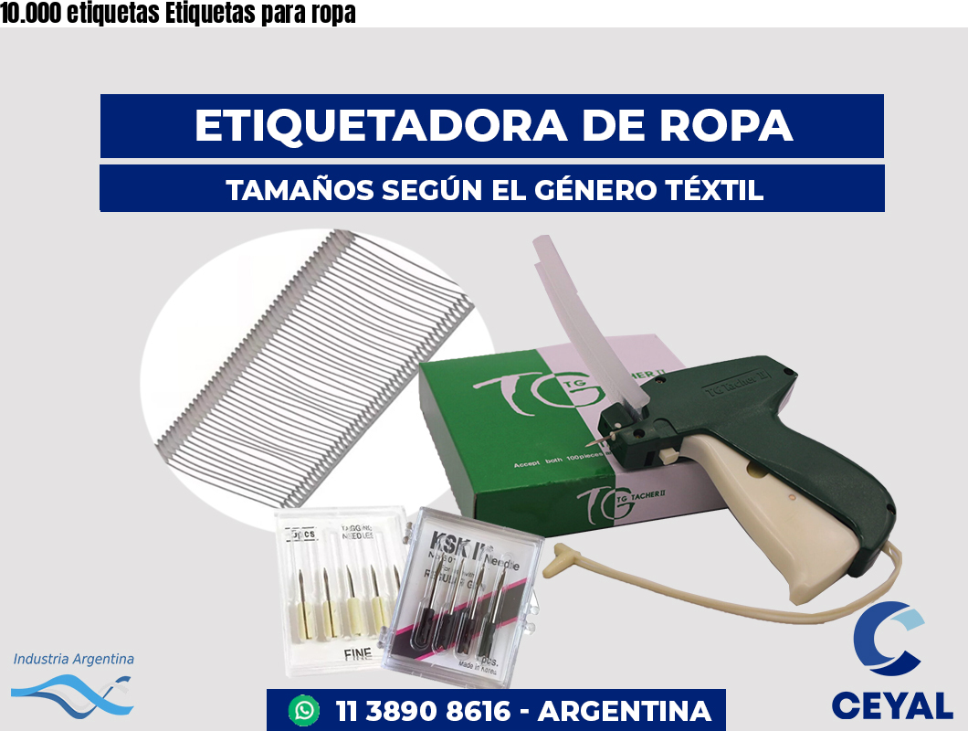 10.000 etiquetas Etiquetas para ropa