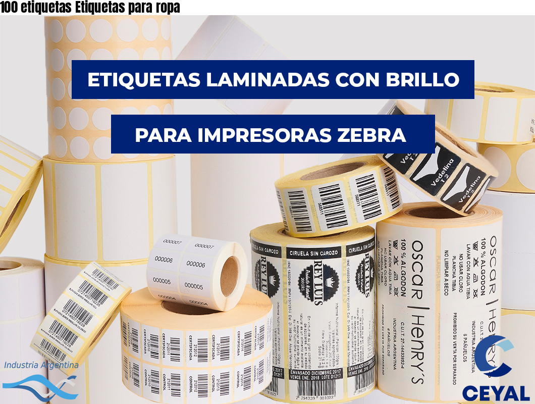 100 etiquetas Etiquetas para ropa