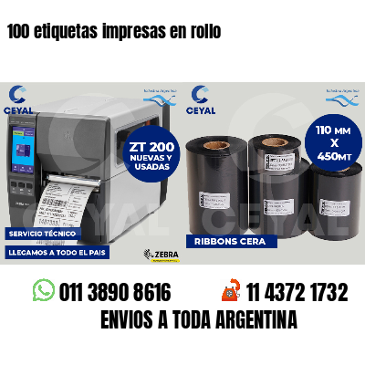 100 etiquetas impresas en rollo