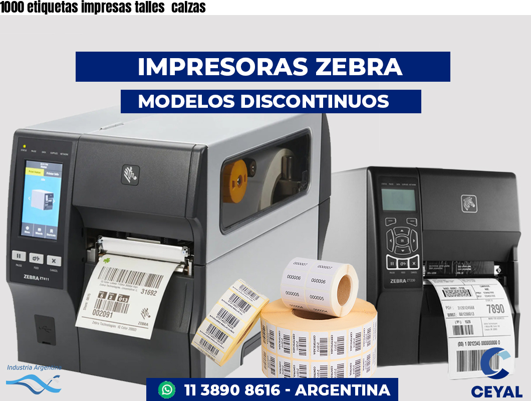 1000 etiquetas impresas talles  calzas