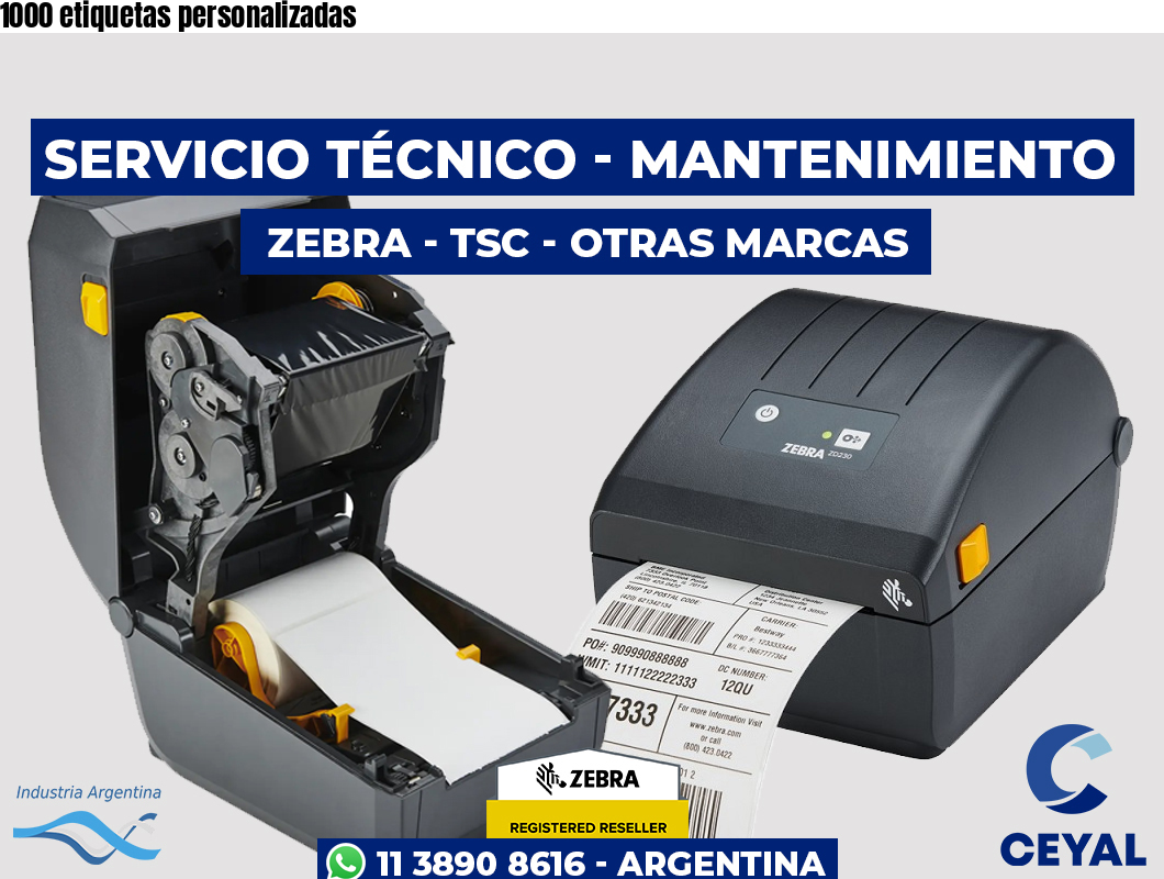 1000 etiquetas personalizadas