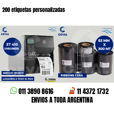 200 etiquetas personalizadas