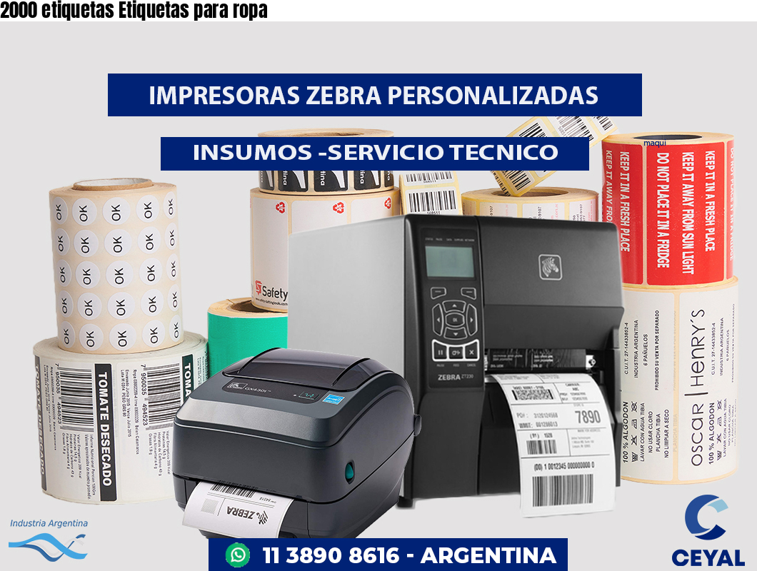 2000 etiquetas Etiquetas para ropa