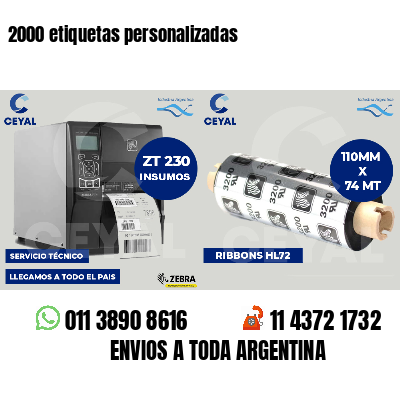 2000 etiquetas personalizadas