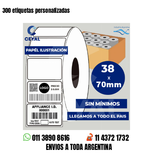 300 etiquetas personalizadas