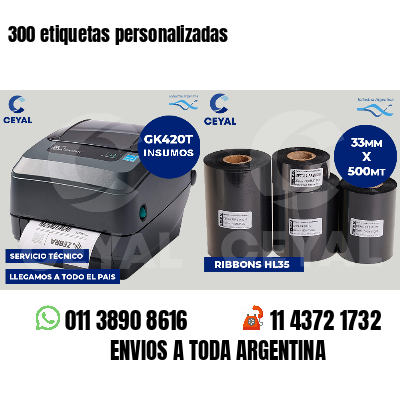 300 etiquetas personalizadas
