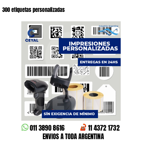 300 etiquetas personalizadas