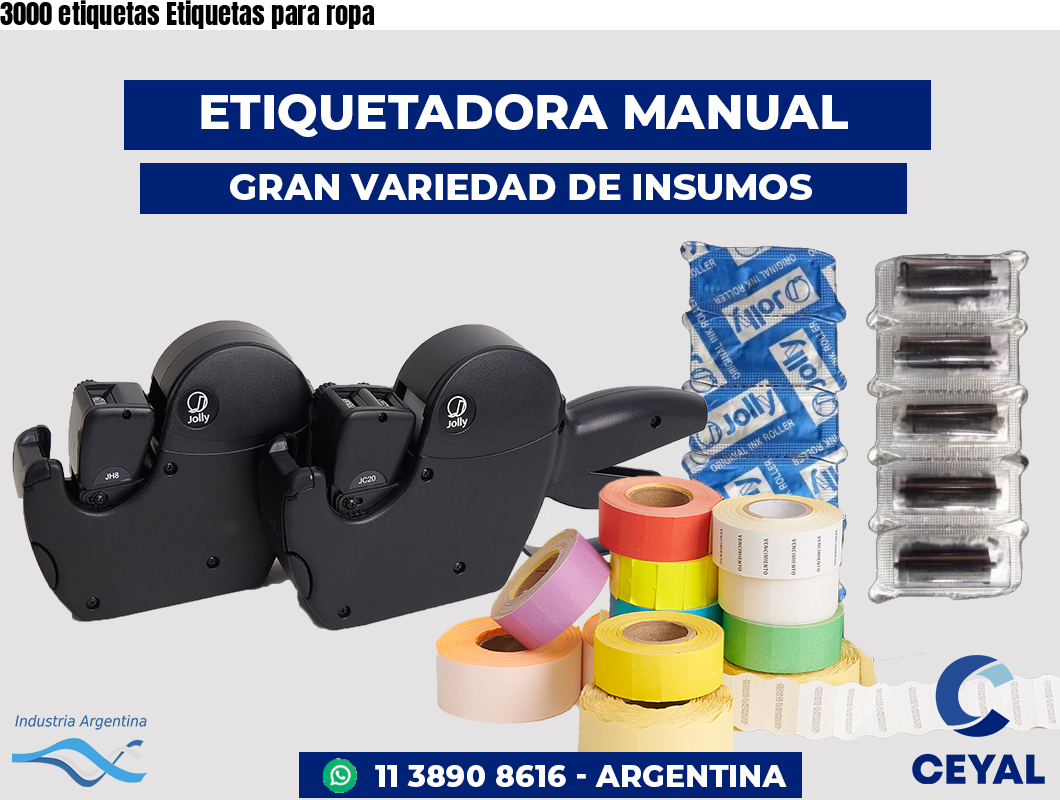 3000 etiquetas Etiquetas para ropa