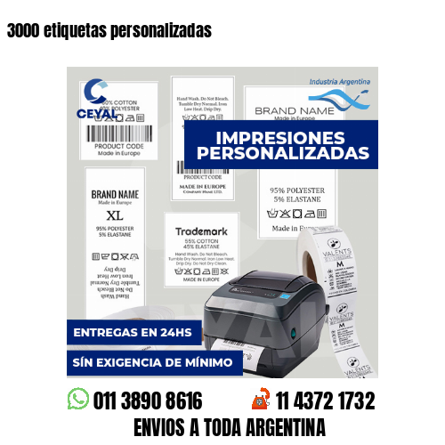 3000 etiquetas personalizadas