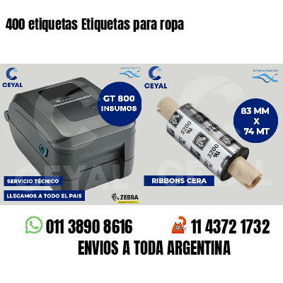 400 etiquetas Etiquetas para ropa