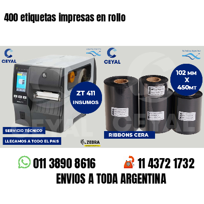 400 etiquetas impresas en rollo