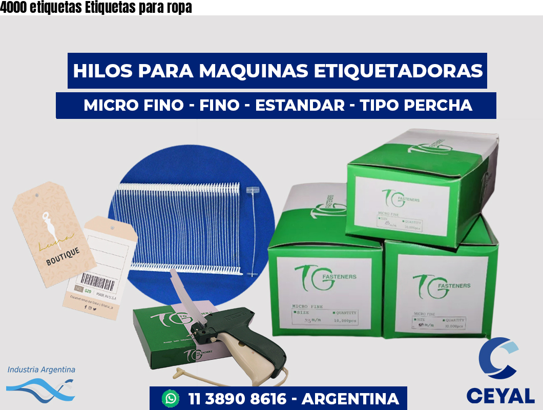 4000 etiquetas Etiquetas para ropa