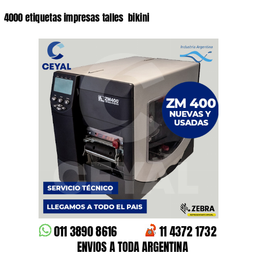 4000 etiquetas impresas talles bikini
