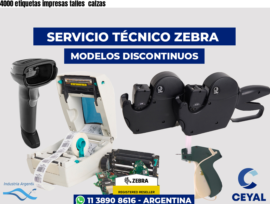 4000 etiquetas impresas talles calzas