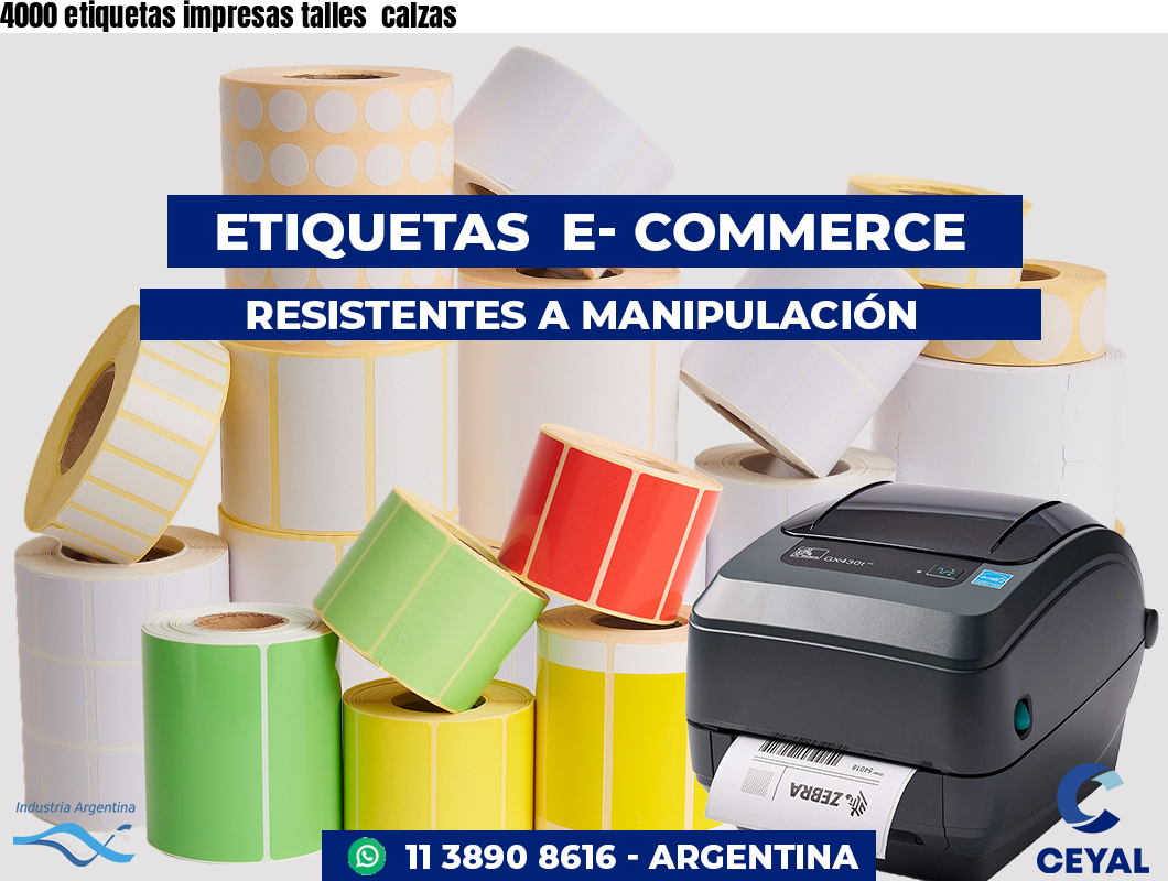 4000 etiquetas impresas talles  calzas