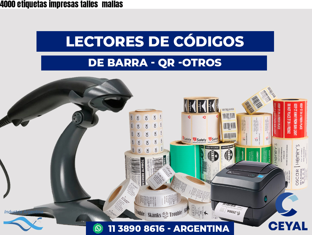 4000 etiquetas impresas talles mallas