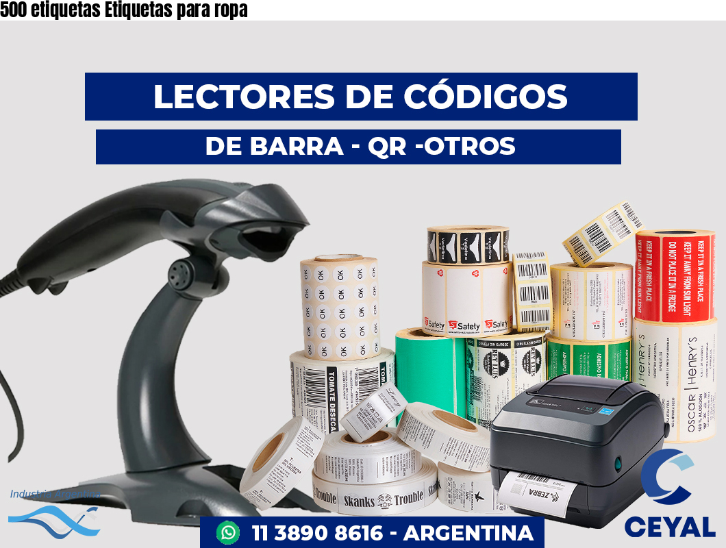 500 etiquetas Etiquetas para ropa