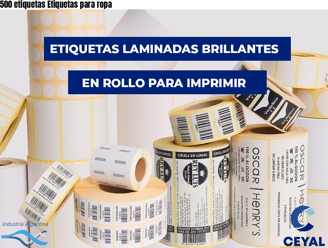 500 etiquetas Etiquetas para ropa