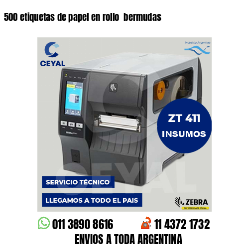 500 etiquetas de papel en rollo bermudas