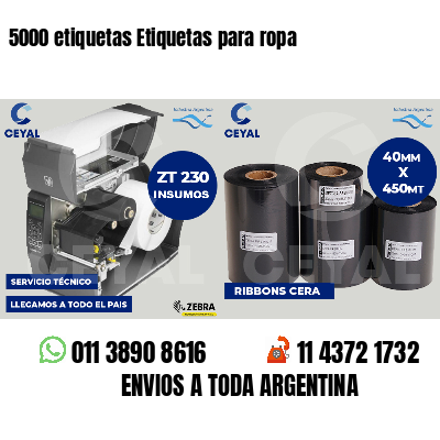 5000 etiquetas Etiquetas para ropa