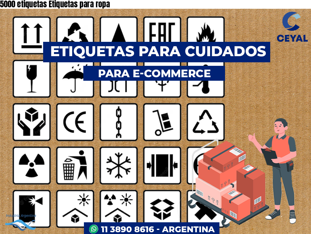 5000 etiquetas Etiquetas para ropa
