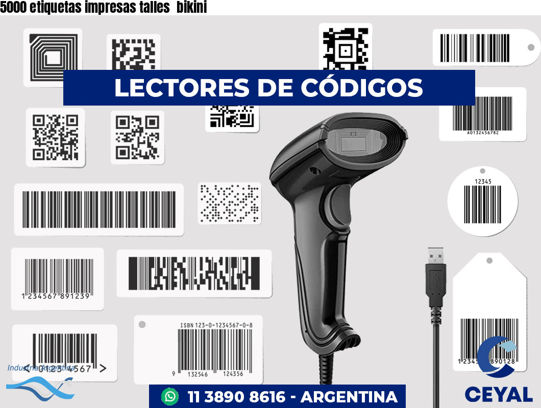 5000 etiquetas impresas talles bikini