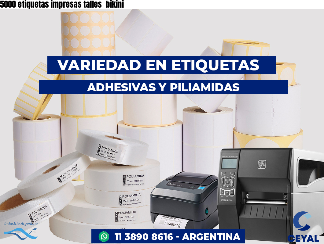 5000 etiquetas impresas talles  bikini
