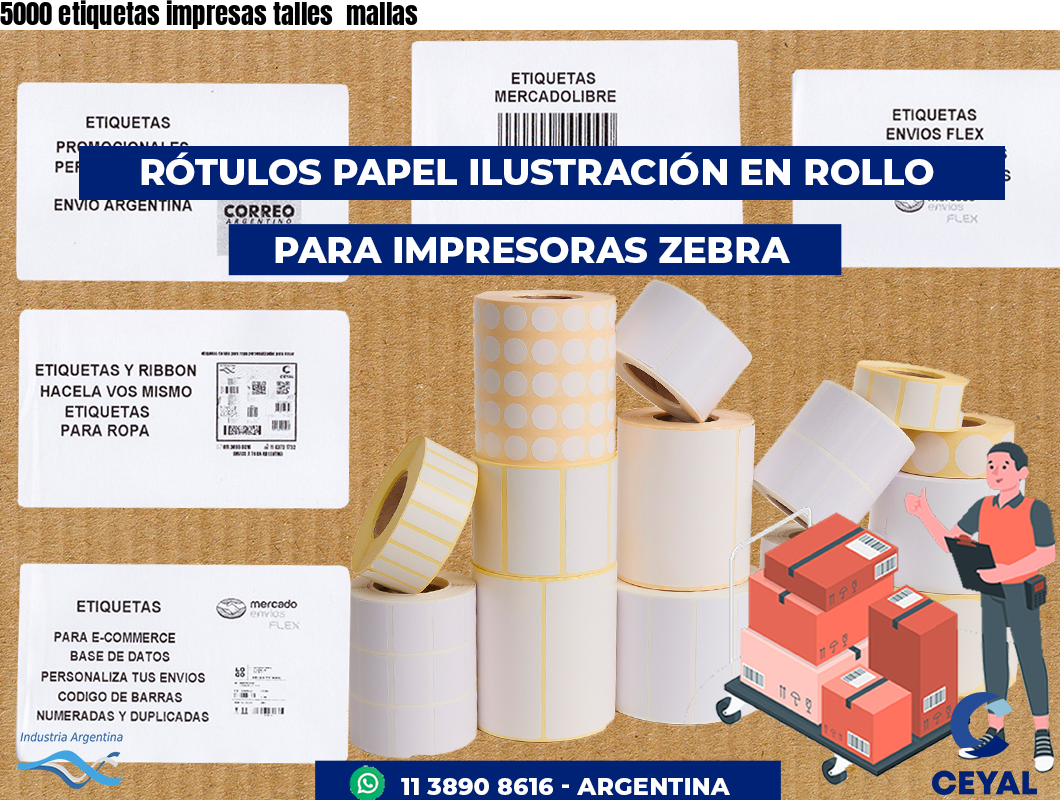 5000 etiquetas impresas talles  mallas