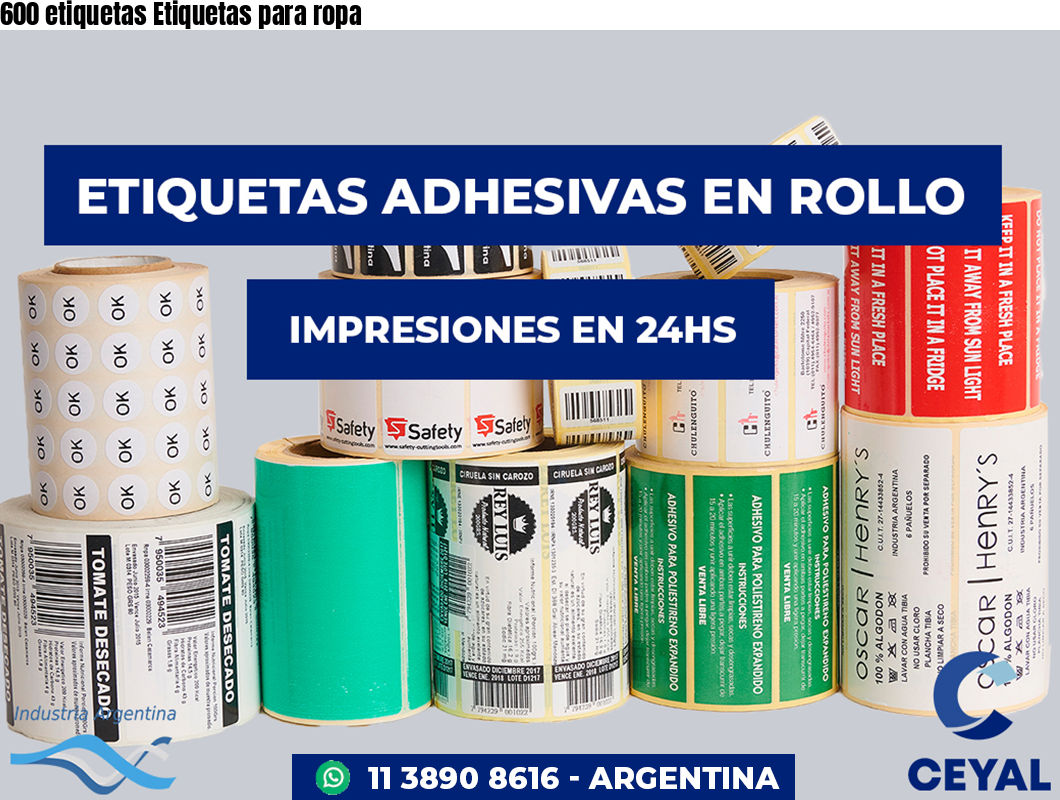600 etiquetas Etiquetas para ropa