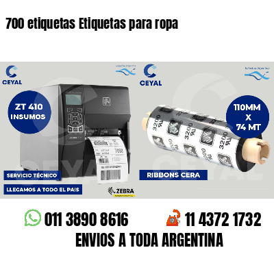 700 etiquetas Etiquetas para ropa