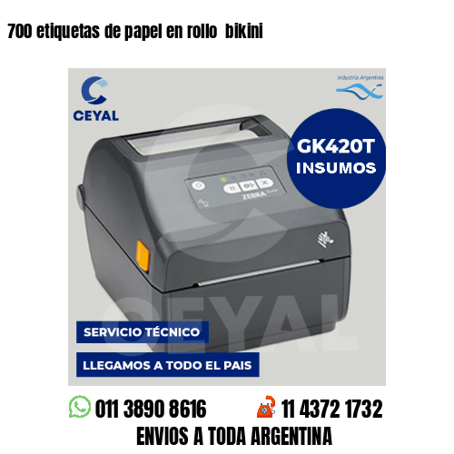 700 etiquetas de papel en rollo bikini