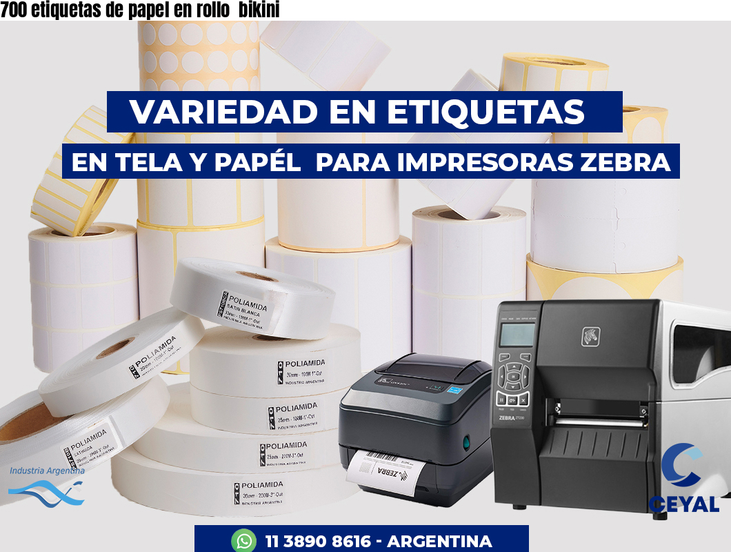 700 etiquetas de papel en rollo  bikini