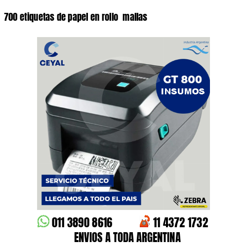 700 etiquetas de papel en rollo mallas
