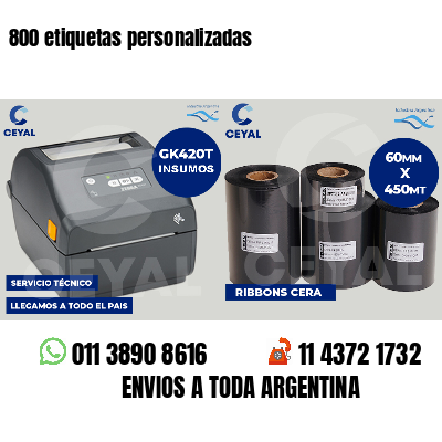 800 etiquetas personalizadas