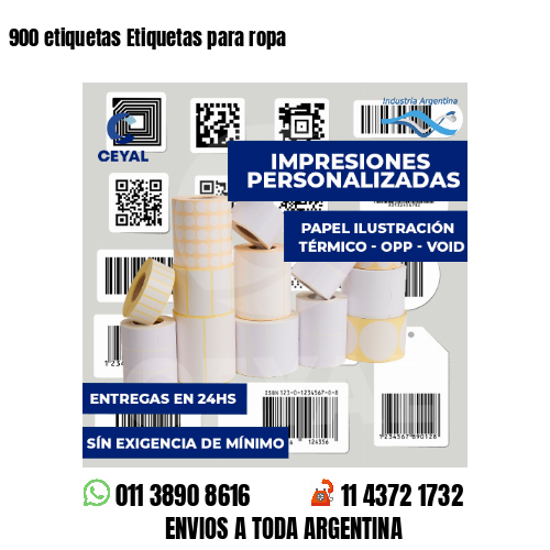 900 etiquetas Etiquetas para ropa
